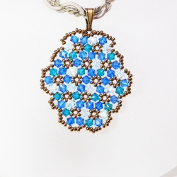 Pendant 30cm - Marissa Oval-Khaki Braid - Pendant 30cm - Laiton bronze